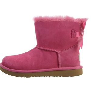 UGG Pink Suede Boots with Mini Bailey Bow Women’s Size 7